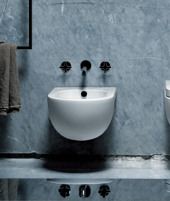 Azzurra Nuvola Mini Биде подвесное 46x35xH24,5 см c 1 отв., с креплением KIT2000CF цвет: Bianco lucido