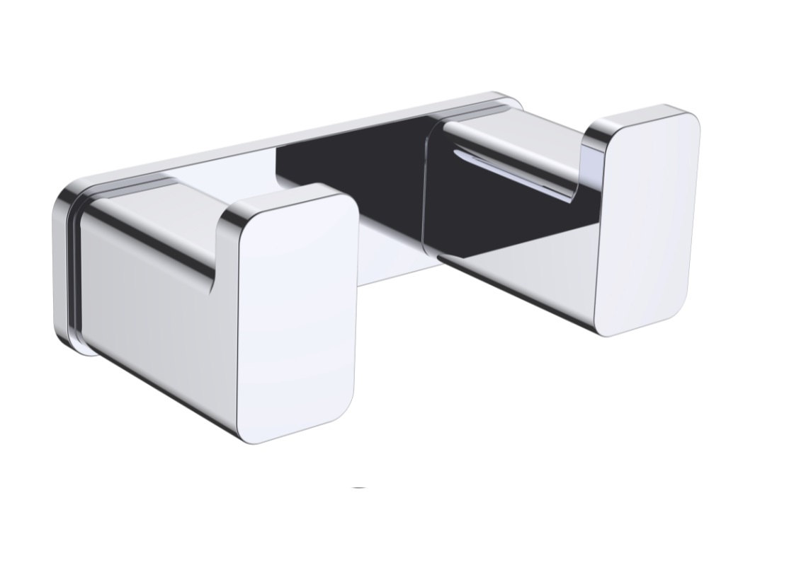 Крючок для ванной AQUAme Tivoli, двойной латунный, хром — AQM7302CR