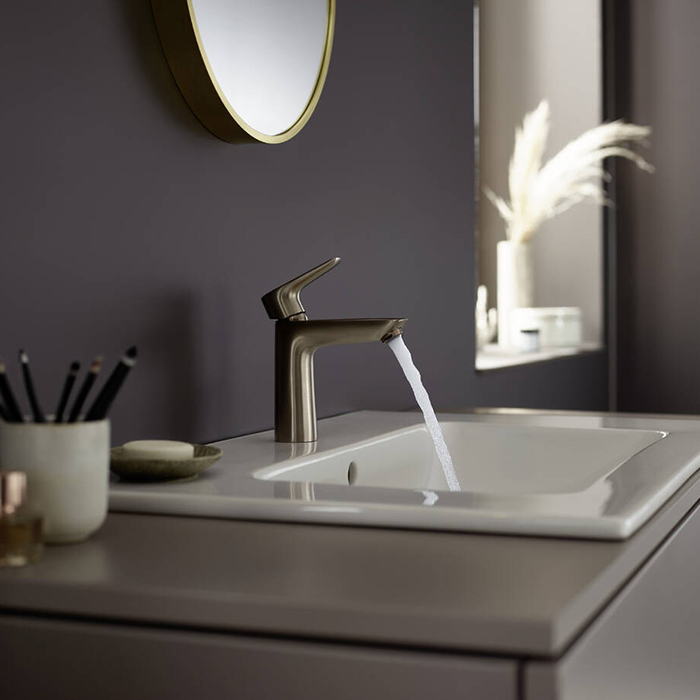 Смеситель для раковины Hansgrohe Talis E, 1 отв., без донного клапана, цвет: шлифованная бронза