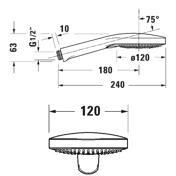Duravit Shower Ручной душ 12см, 3 режима, цвет: чёрный матовый