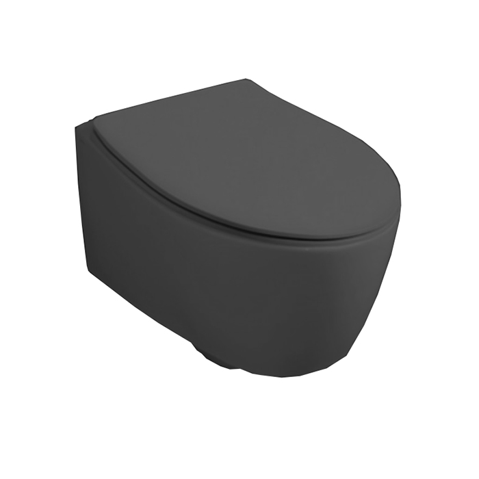 Simas Lft Spazio Унитаз подвесной 52х35см, безободковый, цвет: Antracite matt
