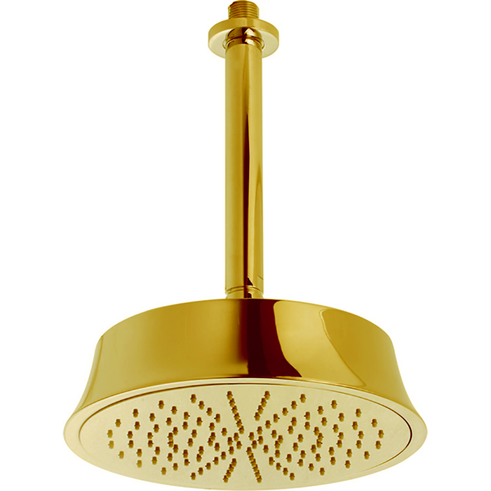 Верхний душ CISAL Shower D220 мм с потолочным держателем L270 мм, цвет: золото