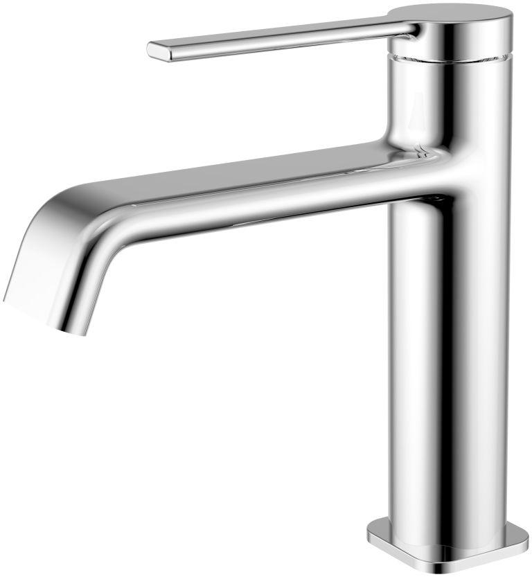 Смеситель для раковины AQUAme Asti, 104 мм, гладкий, подводка ½", каскадный аэратор, Хром — AQM6410CR