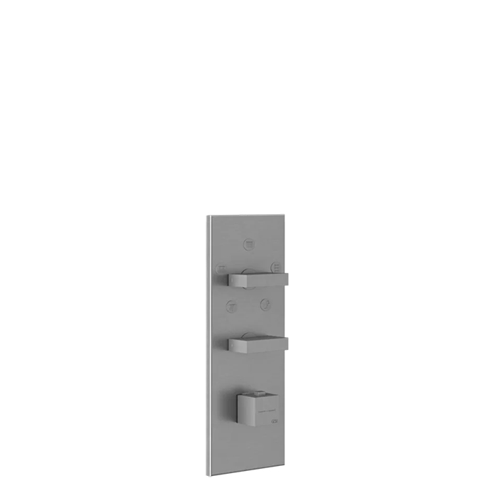 Встраиваемый термостатический смеситель Gessi Rettangolo, подключение на 3/4”, с 5ю выходами и селектором, внешняя часть, цвет: хром