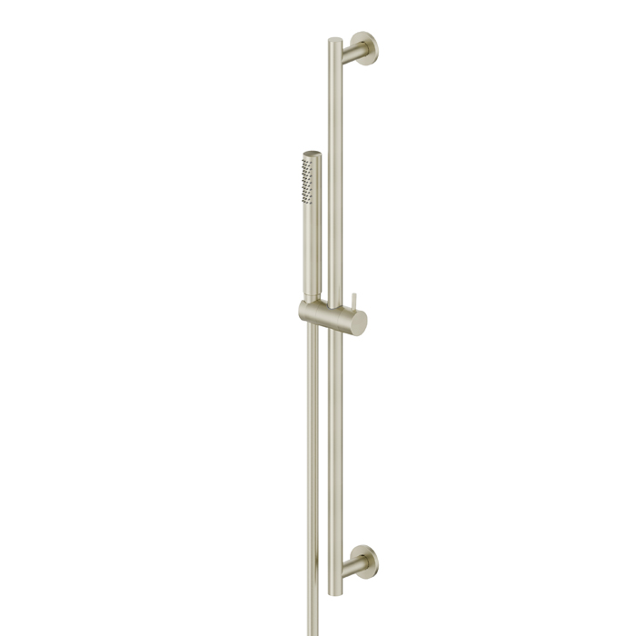Душевой гарнитур Newform X-Steel 316: штанга, ручной душ, шланг 150 см, цвет: PVD brushed pale gold