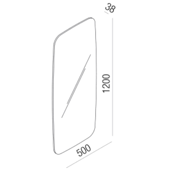 Agape Seppia Зеркало 120х50х3.8см, с LED подсветкой, горизонтальная или вертикальная