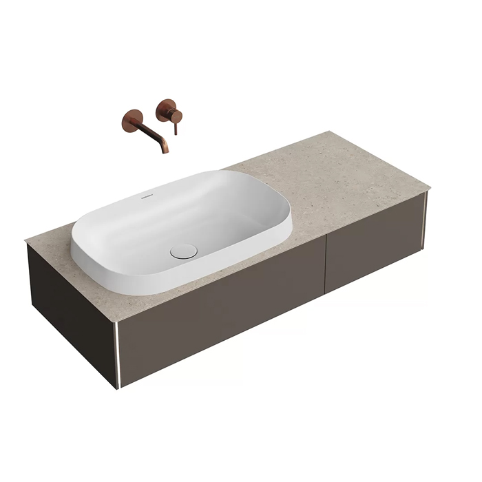 Kerama Marazzi Magica Тумба подвесная, 115.4х48.5х22см, 2 ящика, цвет: вечерний серый матовый