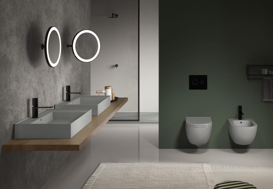 Унитаз Cielo Enjoy Mini 48 подвесной, 350 × 480 мм, Rimless без ободка, цвет: Talco