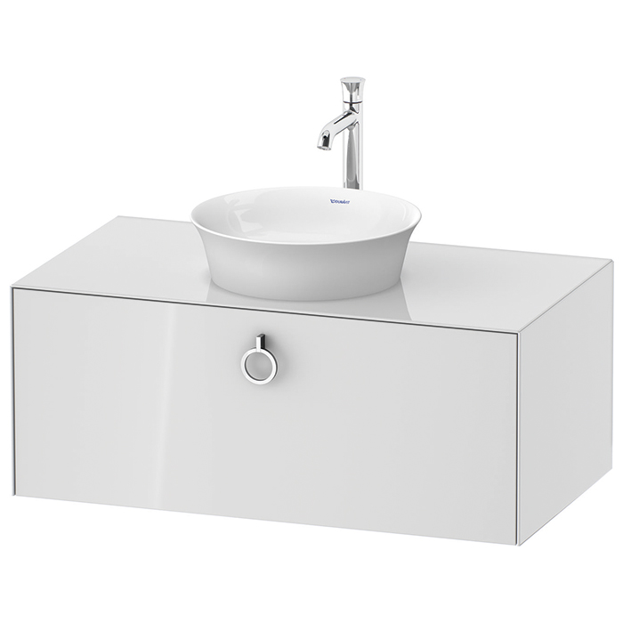 Duravit White Tulip Тумбочка подвесная 100x55х40.8см, раковина, 1 ящик с ручкой, цвет: белый высокоглянцевый
