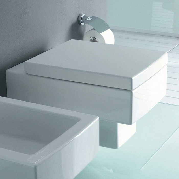 Duravit Vero Унитаз подвесной 37x54.5см, с вертикальным смывом с сиденьем, цвет: белый