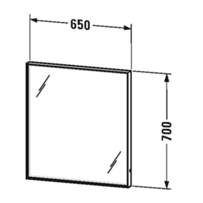 Duravit L-Cube Зеркало 65х67см с подсветкой, 1 сенс выкл, цвет: белый