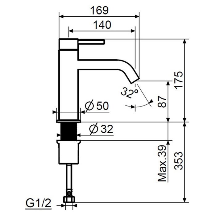 Plumberia Selection IXO Смеситель для раковины, на 1 отв., цвет: хром