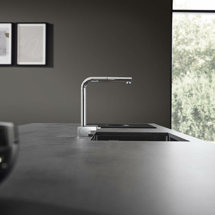 Смеситель для кухни Hansgrohe Aquno Select M81, 1 отв., с вытяжным душем 2jet, цвет: хром
