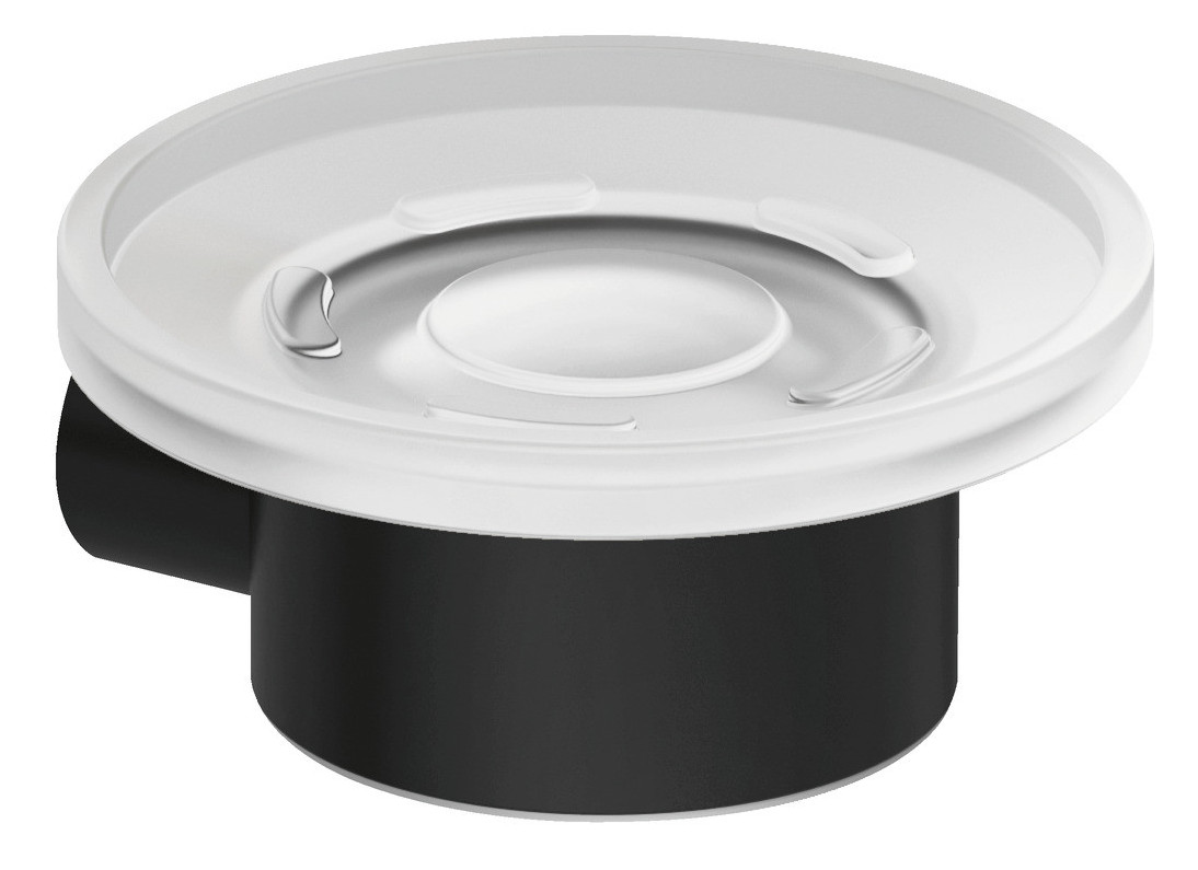 Мыльница Kludi Vela R настенная, (белое матовое стекло), черный матовый — 5898539