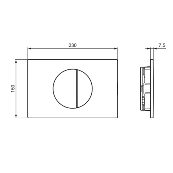Ideal Standard Oleas M5 Механическая панель смыва, двойной смыв, цвет: PVD Magnetic Grey