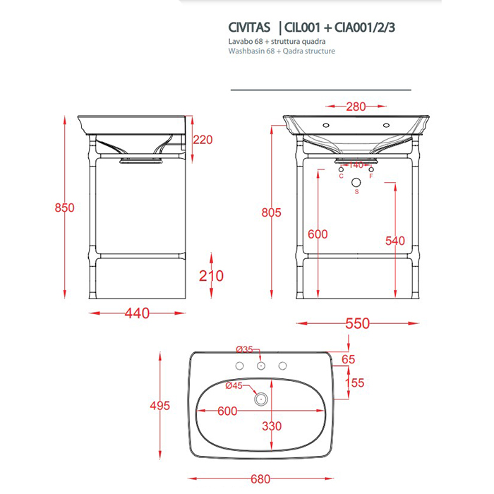 Artceram Civitas Металическая структура Quadra 55х44хh80,5см, полка сетка, напольная, цвет: розовое золото