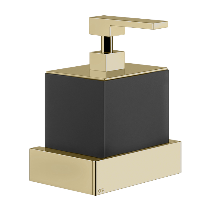 Дозатор для жидкого мыла Gessi Inverso Accessories, подвесной, цвет: черный/Brass Brushed PVD