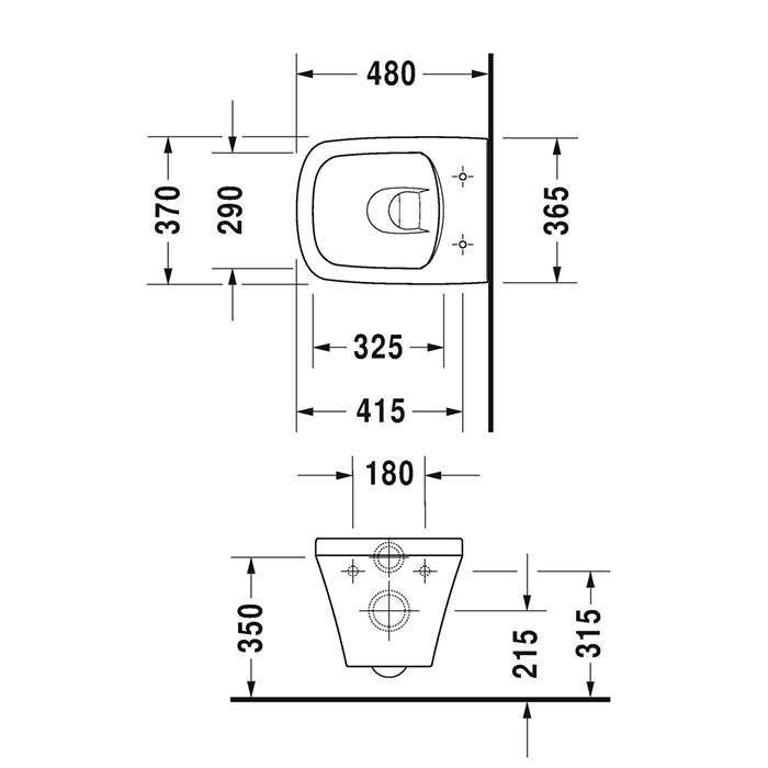 Duravit DuraStyle Комплект: подвесной унитаз 257109 37х48см.+ сиденье с SoftClose 006739