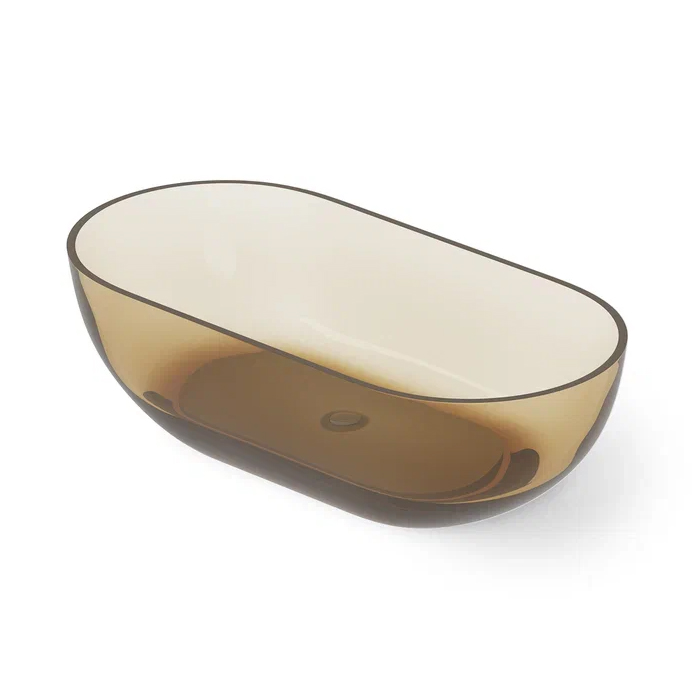 Dea Design Shadow Ванна 165x82x52см, отдельностоящая, Glasstech, прозрачная смола, цвет: classic green