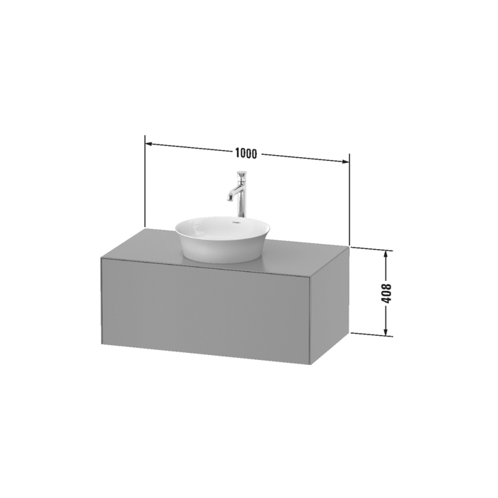 Duravit White Tulip Тумбочка подвесная 100x55х40.8см, раковина, 1 выдвижной ящик, цвет: белый высокоглянцевый