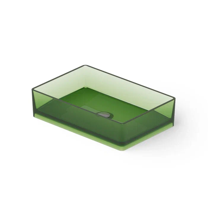 Dea Design Washbasins Раковина 60х40х14.5см, накладная, без отв., Glasstech, прозрачная смола, цвет: Emerald R3