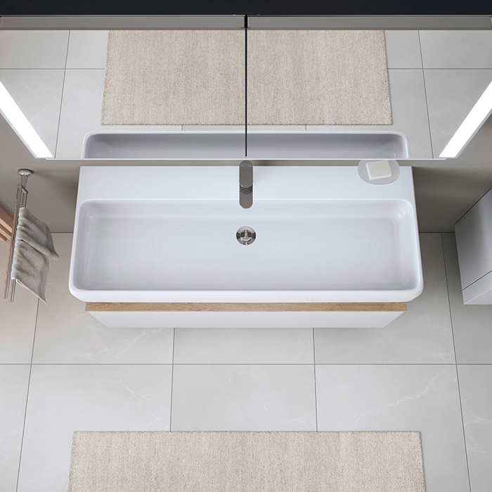 Duravit Qatego Раковина 120х47х12.5см, накладная/подвесная, 1 отв., цвет: белый