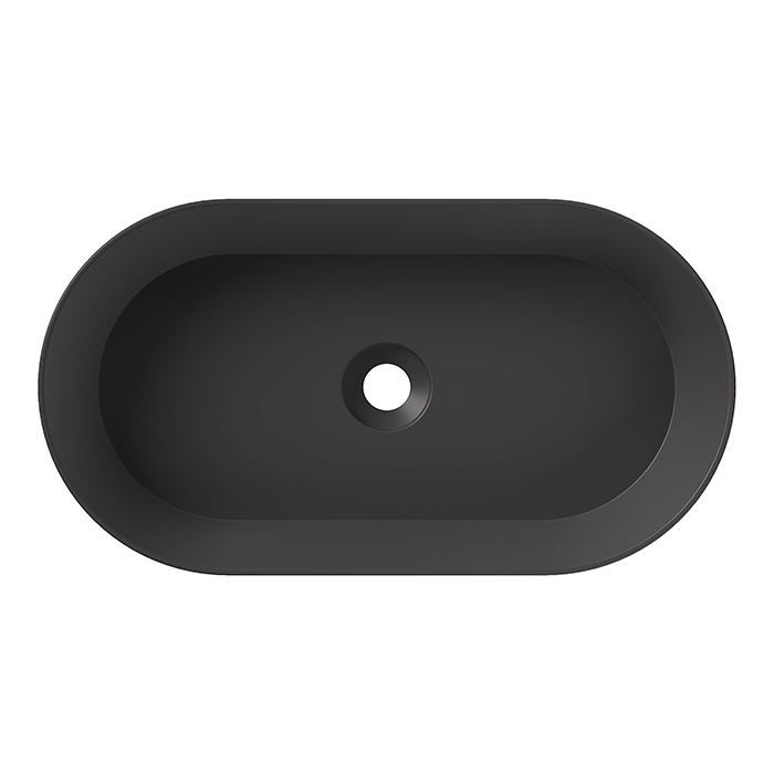 Alice Spy Oval Раковина 65x36х12см, накладная, без отв., цвет: чёрный матовый