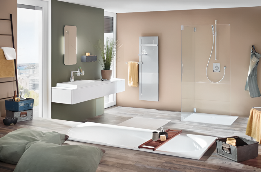 Ванна Bette Comodo 1900 × 900 мм, с Bette Glasur® Plus, в комплекте звукопоглощающие пластины, сталь, цвет: белый