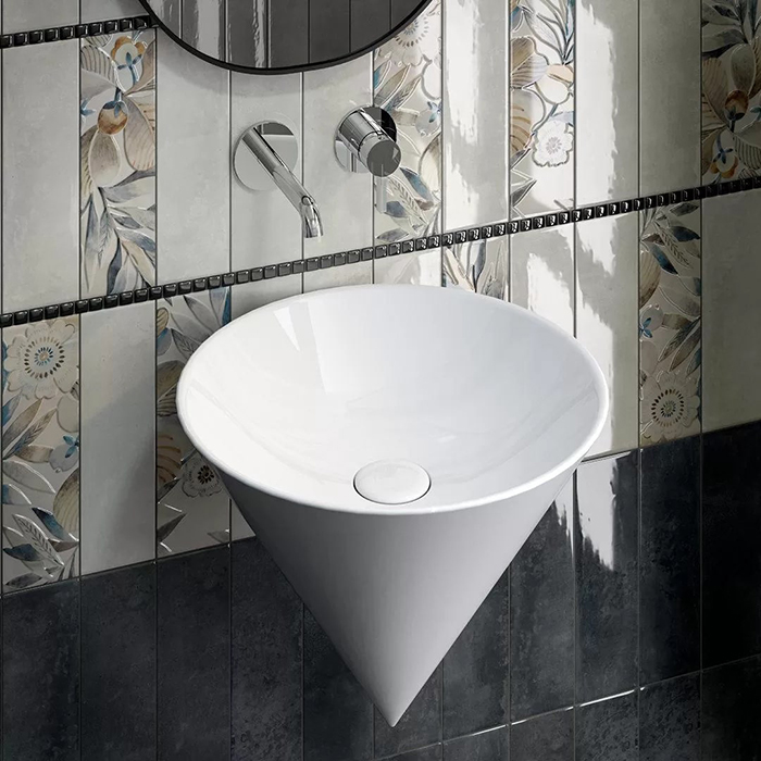 Kerama Marazzi Cono Раковина 44.5х44.5х35см., подвесная, без отв., без перелива, цвет: белый глянцевый