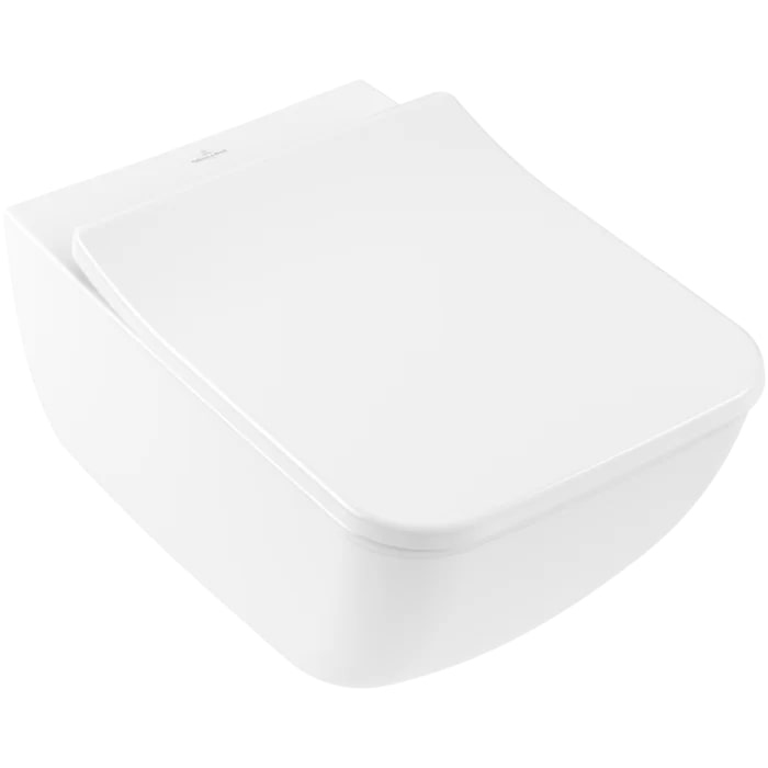 Villeroy&Boch Venticello Унитаз 37.5х56х33см, подвесной, безободковый, в комплекте сиденье SlimSeat c микролифтом, CeramicPlus, цвет: альпийский белый