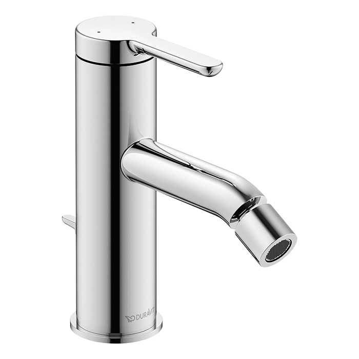 Смеситель для биде Duravit C.1, 1 отв., с донным клапаном, излив 121мм, цвет: хром
