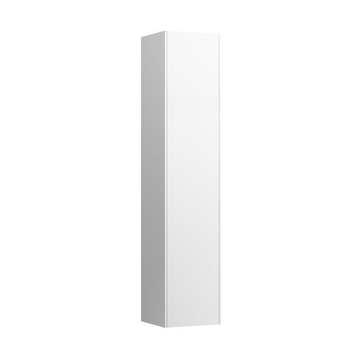 высокий шкаф Laufen Base 35x33.5x165см, 1 дверца, DX, 1 фиксированная полка, 4 стеклянные полки, дизайн совпадает с комбинированными раковинами, цвет: белый глянцевый