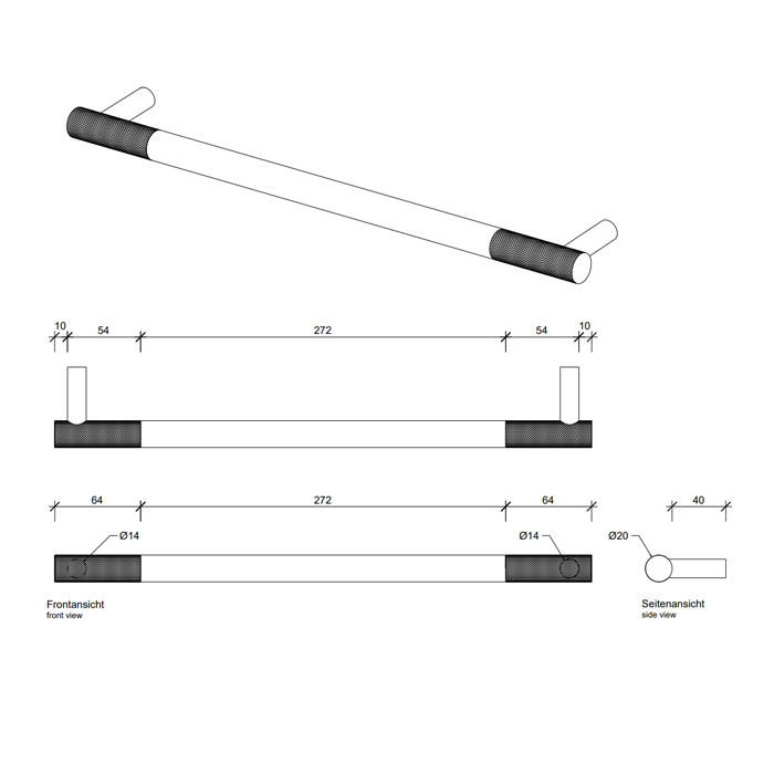 Decor Walther Club HTE40 Полотенцедержатель 40см, подвесной, цвет: золото матовое