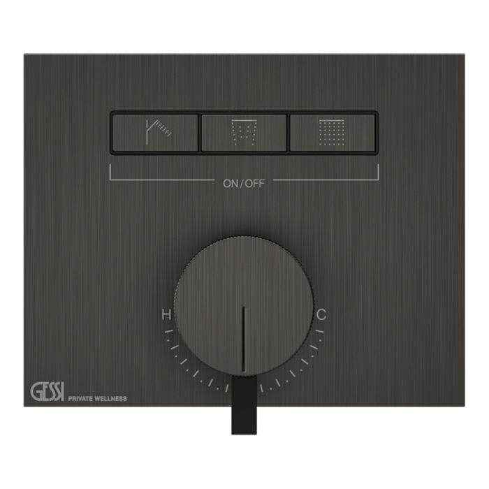 Смеситель для душа Gessi Hi-Fi, с включением до 3 источников одновременно, внешняя часть, цвет: Black Metal Brushed PVD
