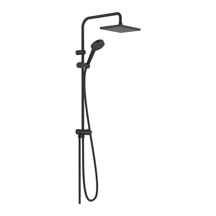 Душевая стойка с верхним душем Hansgrohe Vernis Shape 230 1jet Reno, цвет: матовый черный