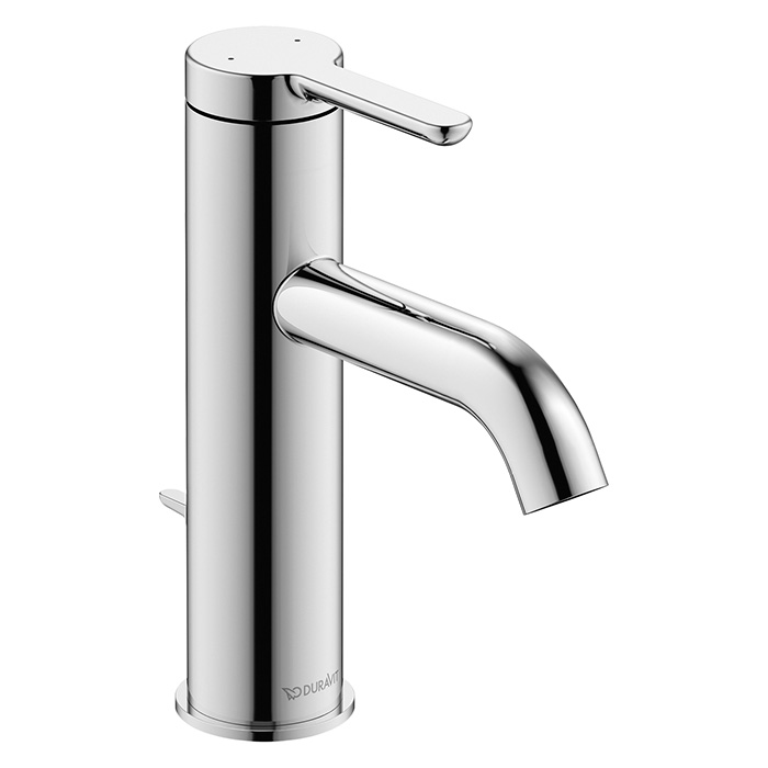 Смеситель для раковины Duravit C.1, 1 отв., с донным клапаном, излив 113мм, цвет: хром