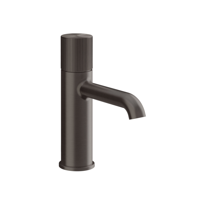 Смеситель для раковины Gessi Habito Rigato, 1 отв., без донного клапана, цвет: Black Metal Brushed PVD
