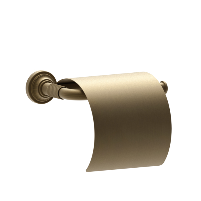 Держатель туалетной бумаги Gessi Venti20, с крышкой, цвет: Antique Brass
