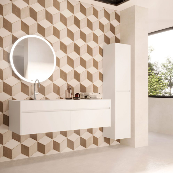 Oasis Eden Композиция №18 Комплект мебели подвесная 71х52.5см, цвет: белый матовый/хром