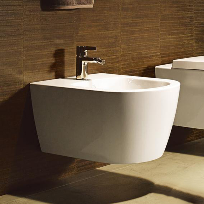 Duravit Me by Starck Биде подвесное 57х37см, с 1 отв., с креплением, с покрытием WonderGliss, цвет: белый