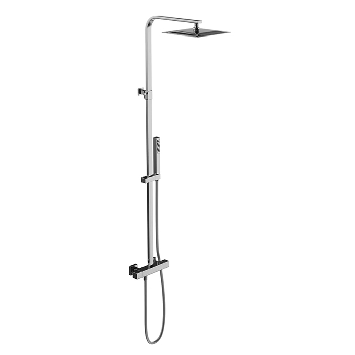 Kerama Marazzi Futura Душевая стойка, верхний душ 25см., с термостатическим смесителем, ручным душем и держателем, цвет: хром
