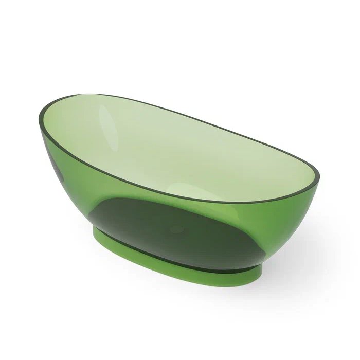 Dea Design Elegant Ванна 155x78x58см, отдельностоящая, Glasstech, прозрачная смола, цвет: Emerald R3