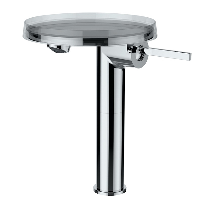 Смеситель для раковины высокий Laufen Kartell, на 1 отв., без донного клапана, излив 110мм, цвет: хром
