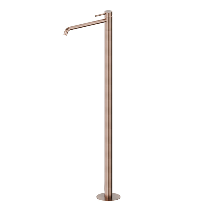 Смеситель для раковины Newform X-STEEL 316, напольный, излив 28см, наружная часть, цвет: PVD Brushed copper bronze