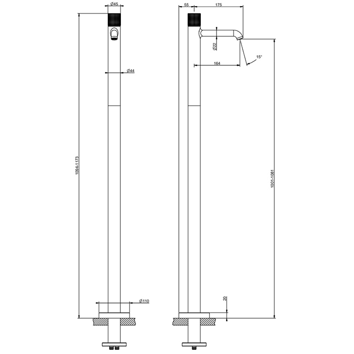Gessi Habito Cesello Смеситель для раковины напольный, цвет: хром
