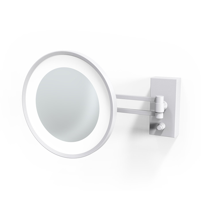 Косметическое зеркало Decor Walther BS 36/V LED 22см, подвесное, увел. 5x, подсветка LED, цвет: белый матовый
