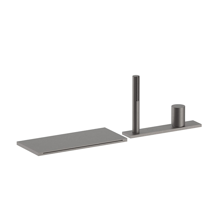 Смеситель для ванны Fantini Milano, набортный, излив: 115 мм, цвет: Matt Gun Metal PVD