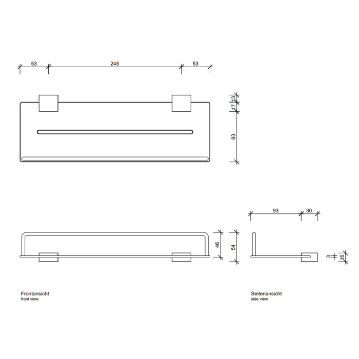 Decor Walther DA 35 Душевая полочка 35x12.5x5см, подвесной, цвет: хром