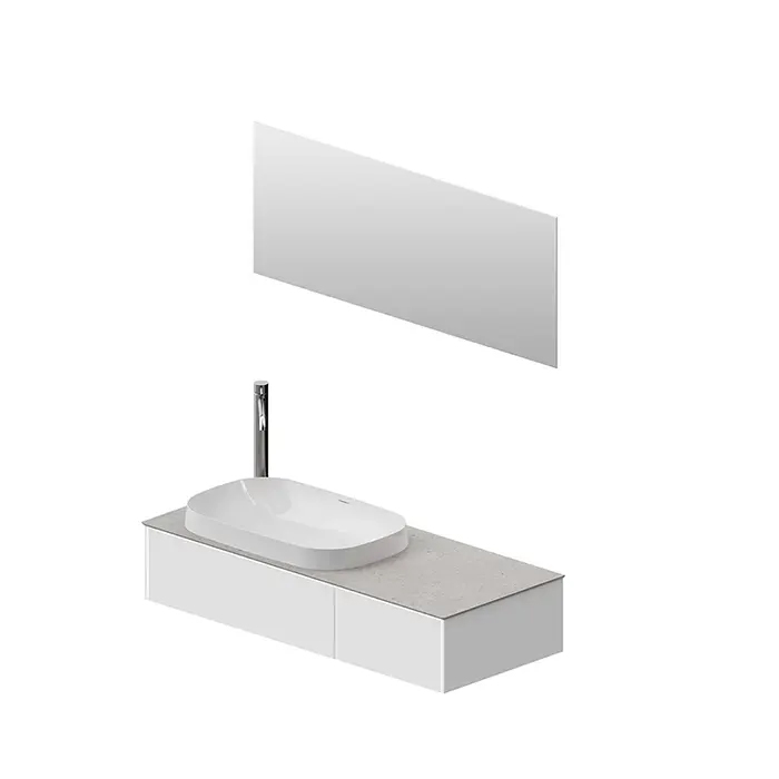 Kerama Marazzi Magica Тумба подвесная, 115.4х48.5х22см, 2 ящика, цвет: утренний серый матовый