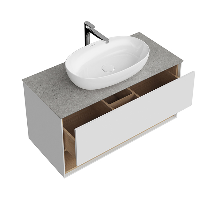 Kerama Marazzi PLAZA Modern Тумба подвесная 100x48см, 1 ящик, цвет: белый